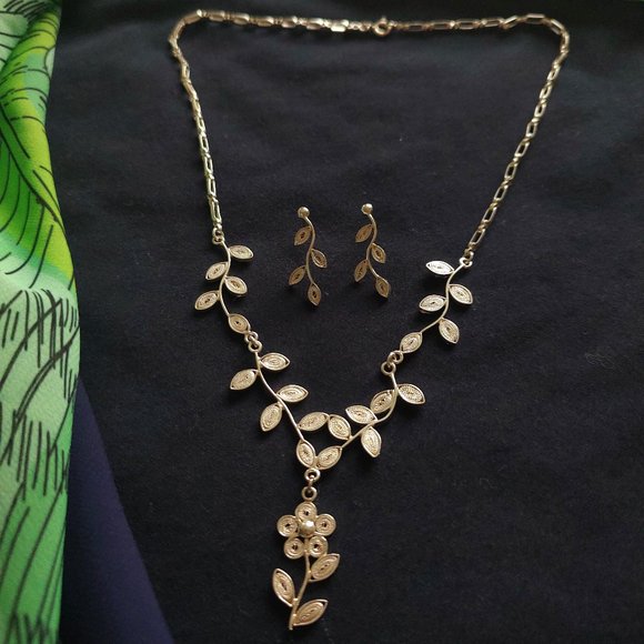 Filigree Necklace and Earrings, filigree 100% handmade silver 925. Filigrana. - Picture 1 of 8